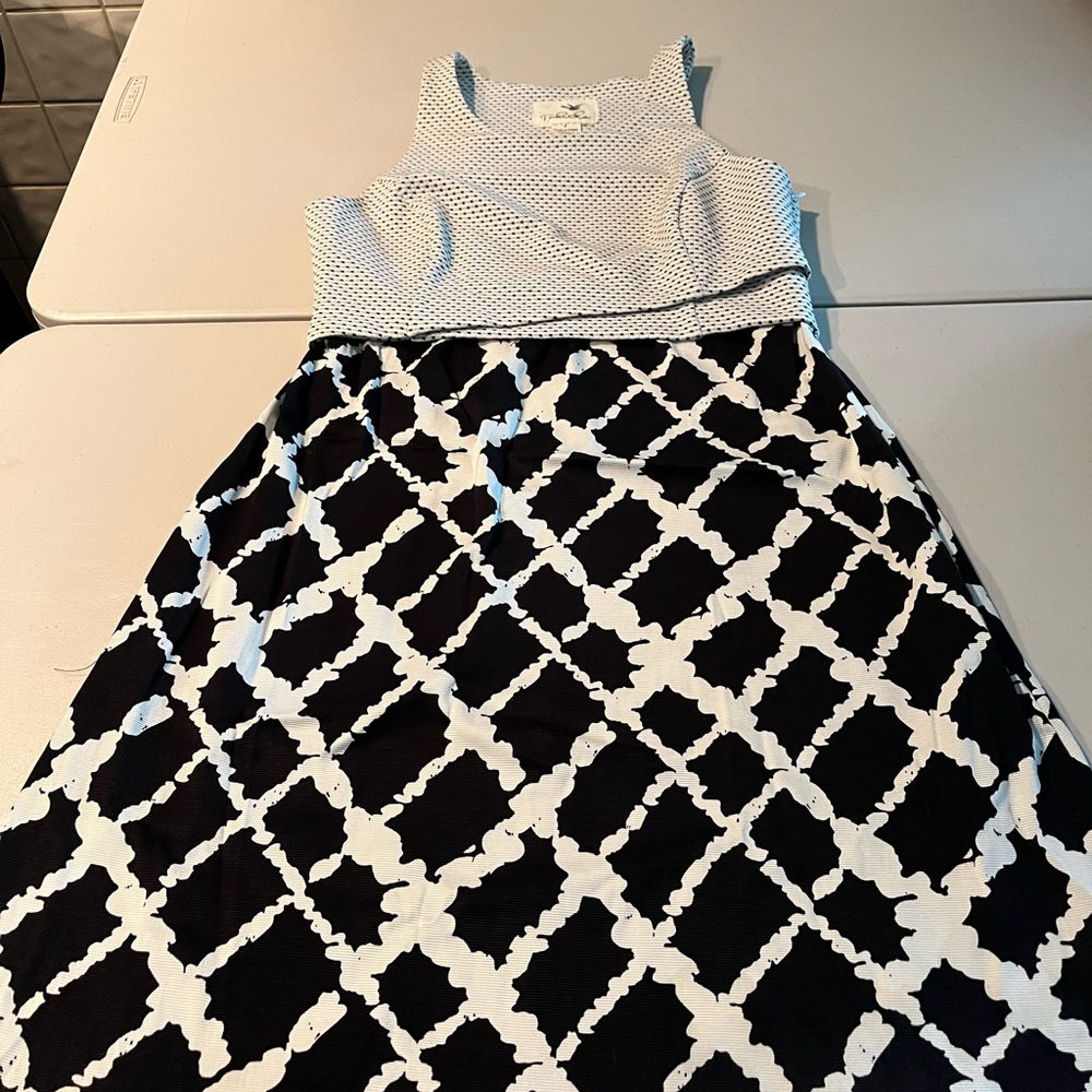Tabitha Black and White Geometric Dress